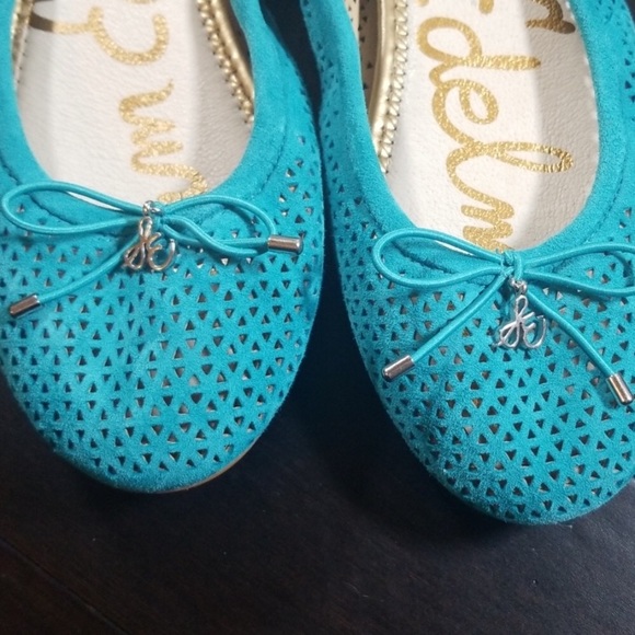 Sam Edelman Flats, turquoise blue suede - Picture 3 of 5